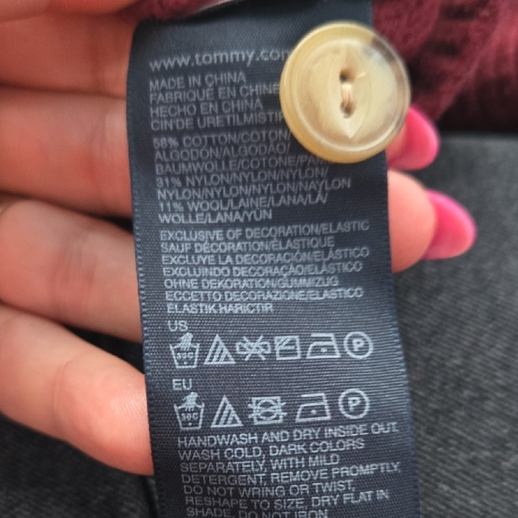 Tommy Hilfiger Maroon Cable Knit Sweater - Picture 4 of 7